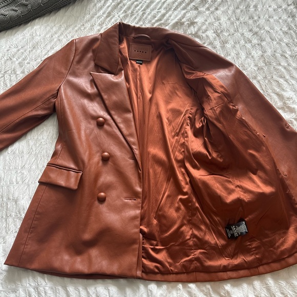 Oversized brown faux leather blazer Blank NYC - Picture 7 of 7